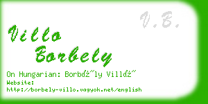 villo borbely business card